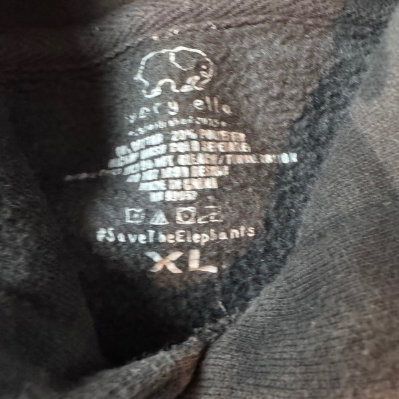 Ivory Ella Black Camo Logo Hoodie Save The Elephants Graphic Pullover XL Retired - Picture 4 of 4